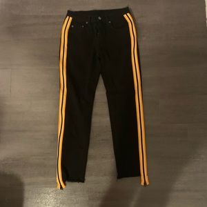 Carmar black jeans with orange zipper detail